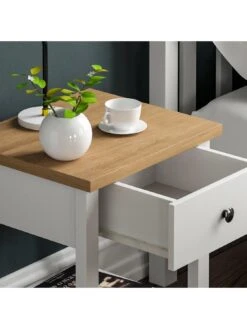Vida Designs Arlington 1 Drawer Side Table - White -Oleu Furniture Shop RWQ3D SQ7 0000000013 WHITE DGy