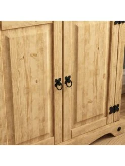 Vida Designs Corona Solid Pine 2 Door Bookcase -Oleu Furniture Shop RWQ6A SQ6 0000000006 OAK SLd2