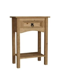 Vida Designs Corona Solid Pine 1 Drawer Console Table -Oleu Furniture Shop RWQ6C SQ2 0000000006 OAK RSr