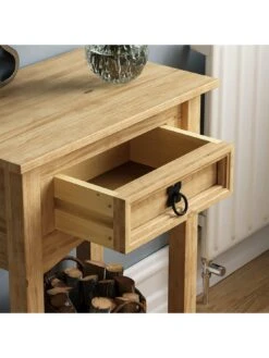 Vida Designs Corona Solid Pine 1 Drawer Console Table -Oleu Furniture Shop RWQ6C SQ6 0000000006 OAK SLd2