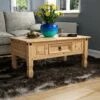 Vida Designs Corona Solid Pine 1 Drawer Coffee Table -Oleu Furniture Shop RWQDP SQ1 0000000006 OAK SLf