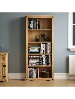 Vida Designs Corona Solid Pine Large Bookcase -Oleu Furniture Shop RWQER SQ4 0000000006 OAK SLd