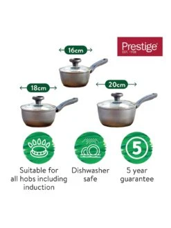 Prestige Earth Pan 3-Piece Saucepan Set With Lids -Oleu Furniture Shop RWYDP SQ6 0000000005 GREY SLd4