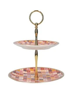 Maxwell & Williams Kasbah Porcelain Two-Tier Cake Stand In Rose
