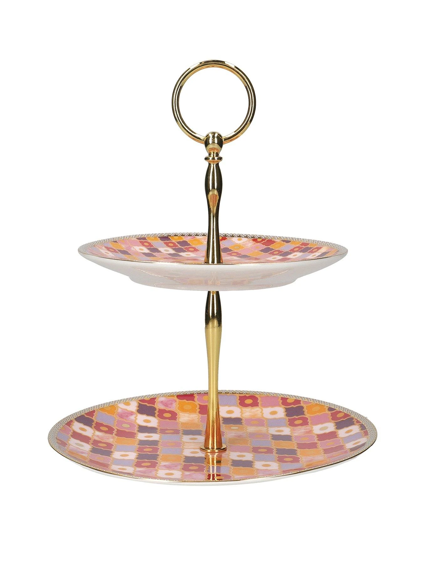 Maxwell & Williams Kasbah Porcelain Two-Tier Cake Stand In Rose 3 Maxwell & Williams Kasbah Porcelain Two-Tier Cake Stand In Rose