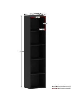 Vida Designs Oxford 5 Tier Cube Bookcase -Oleu Furniture Shop T3LJE SQ7 0000000004 BLACK DGy