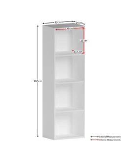 Vida Designs Oxford 4 Tier Cube Bookcase -Oleu Furniture Shop T3LQD SQ7 0000000013 WHITE DGy