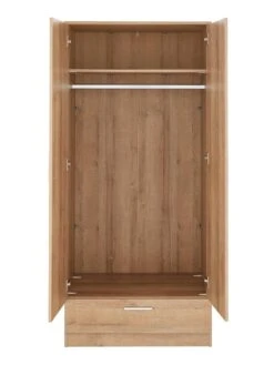 Everyday Panama 2 Door, 1 Drawer Wardrobe - FSC® Certified -Oleu Furniture Shop T3XDH SQ4 0000000006 OAK SLd