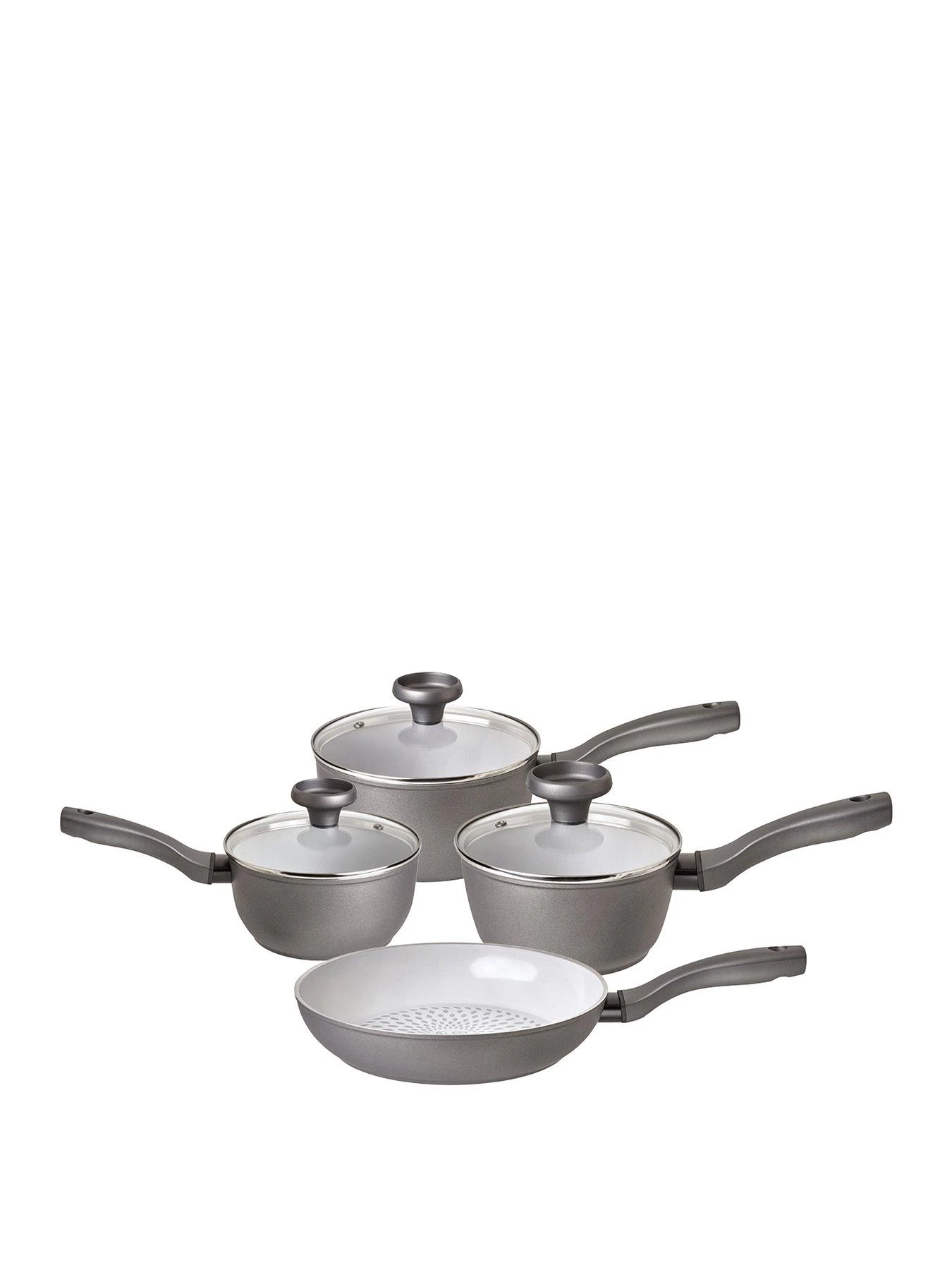 Prestige Earthpan 4 Piece Saucepan And Frying Pan Set - 16,18,20cm Saucepans With Toughened Glass Lids And 24cm Frying Pan 3 Prestige Earthpan 4 Piece Saucepan And Frying Pan Set - 16,18,20cm Saucepans With Toughened Glass Lids And 24cm Frying Pan