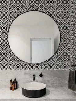 Contour Grecian Anti-Bacterial Black Wallpaper