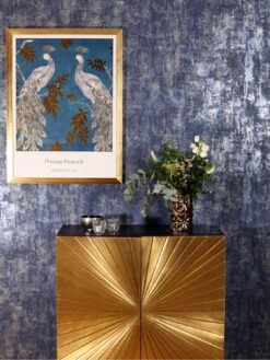 ARTHOUSE Stone Textures Navy/silver Wallpaper