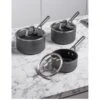 NINJA Foodi ZEROSTICK 3 Piece Pan Set - 16cm, 18cm And 20cm Saucepans, non Stick - C33000UK -Oleu Furniture Shop T9HPA SQ1 0000000005 GREY SLf