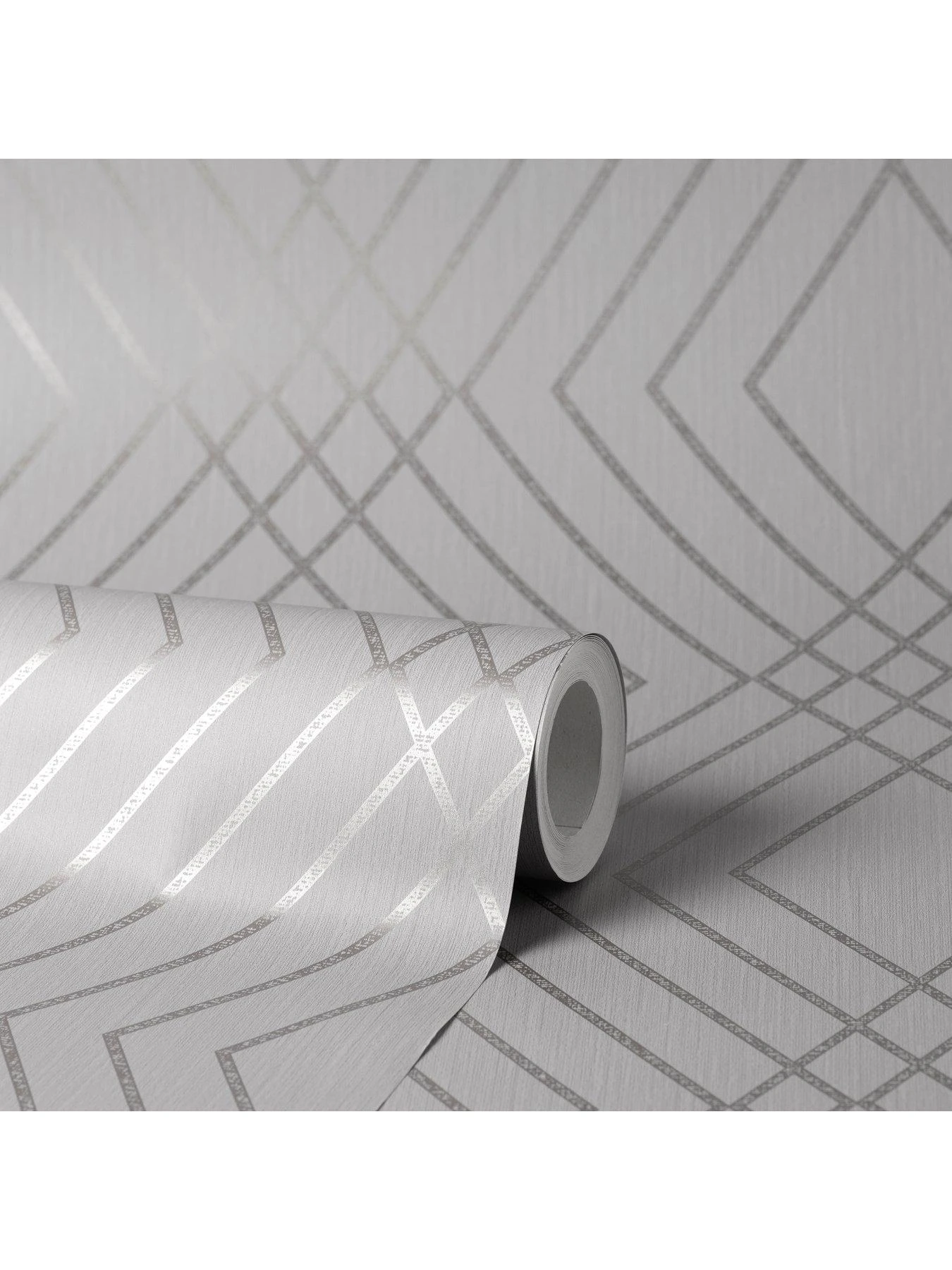 Fine D??cor Shard Trellis Stone & Silver Wallpaper 5 Fine D??cor Shard Trellis Stone & Silver Wallpaper - Image 3