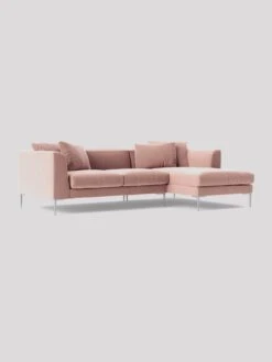 Swoon Alena Fabric Left Hand Corner Sofa - Easy Velvet 9 Swoon Alena Fabric Left Hand Corner Sofa - Easy Velvet -Oleu Furniture Shop TKRDR SQ2 0000000591 BLUSH SLa