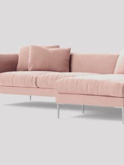 Swoon Alena Fabric Left Hand Corner Sofa - Easy Velvet 10 Swoon Alena Fabric Left Hand Corner Sofa - Easy Velvet -Oleu Furniture Shop TKRDR SQ3 0000000591 BLUSH DGy