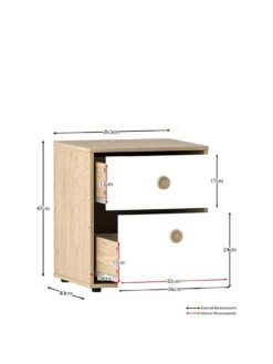 Vida Designs Neptune 2 Drawer Bedside Table 8 Vida Designs Neptune 2 Drawer Bedside Table -Oleu Furniture Shop TPXMJ SQ3 0000000010 WHITE OAK SLa