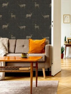 ARTHOUSE Heritage Stag Charcoal/Copper Wallpaper