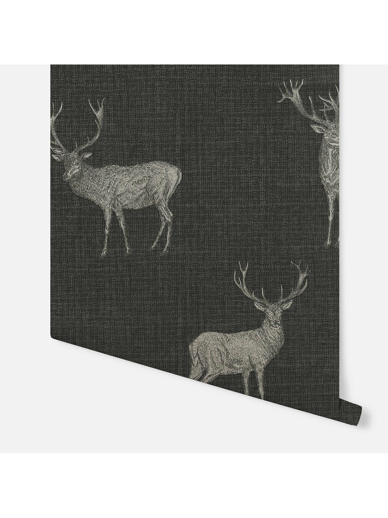 ARTHOUSE Heritage Stag Charcoal/Copper Wallpaper 5 ARTHOUSE Heritage Stag Charcoal/Copper Wallpaper - Image 3