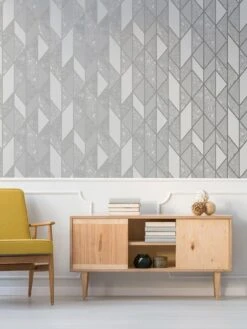 Superfresco  Milan Geo Silver Wallpaper