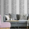 Superfresco Milan Stripe Silver Wallpaper