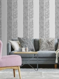 Superfresco Milan Stripe Silver Wallpaper