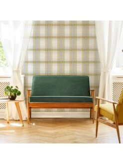 Fresco Iona Check Ochre Wallpaper -Oleu Furniture Shop TQUY9 SQ5 0000000076 YELLOW RSr