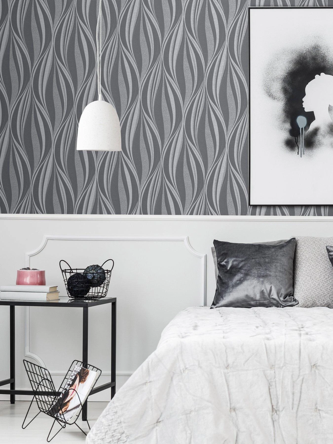Boutique Tango Charcoal Silver Wallpaper 3 Boutique Tango Charcoal Silver Wallpaper
