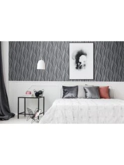 Boutique Tango Charcoal Silver Wallpaper 7 Boutique Tango Charcoal Silver Wallpaper -Oleu Furniture Shop TQUYN SQ5 0000000004 BLACK RSr
