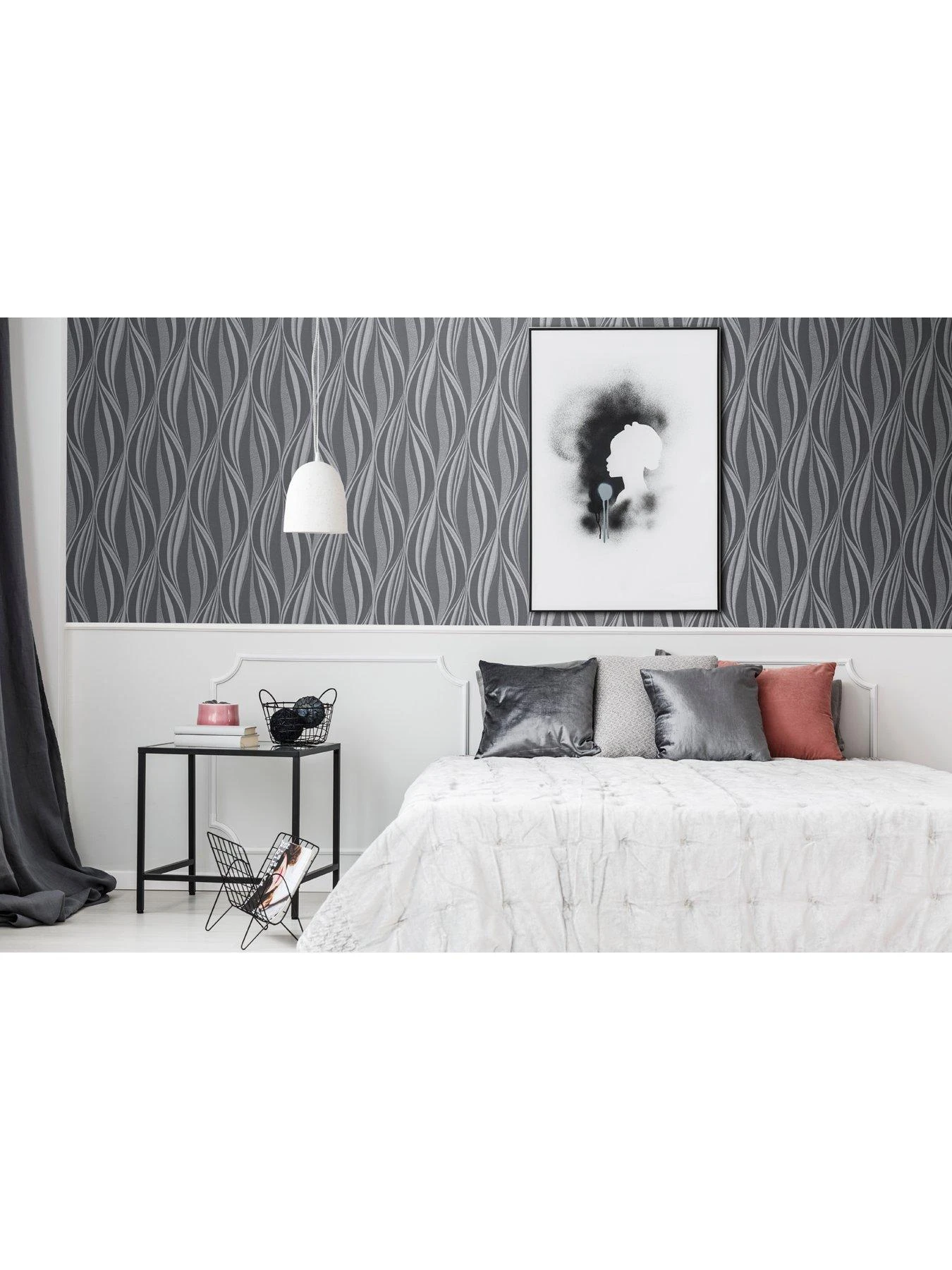Boutique Tango Charcoal Silver Wallpaper 5 Boutique Tango Charcoal Silver Wallpaper - Image 3