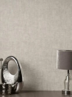 Fine Décor Milano Hessian Wallpaper - Stone