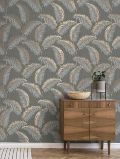 Fine D??cor Cascade Leaf Grey/rose Gold