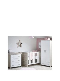 Obaby Nika Mini 3-Piece Room Set - Grey Wash/White