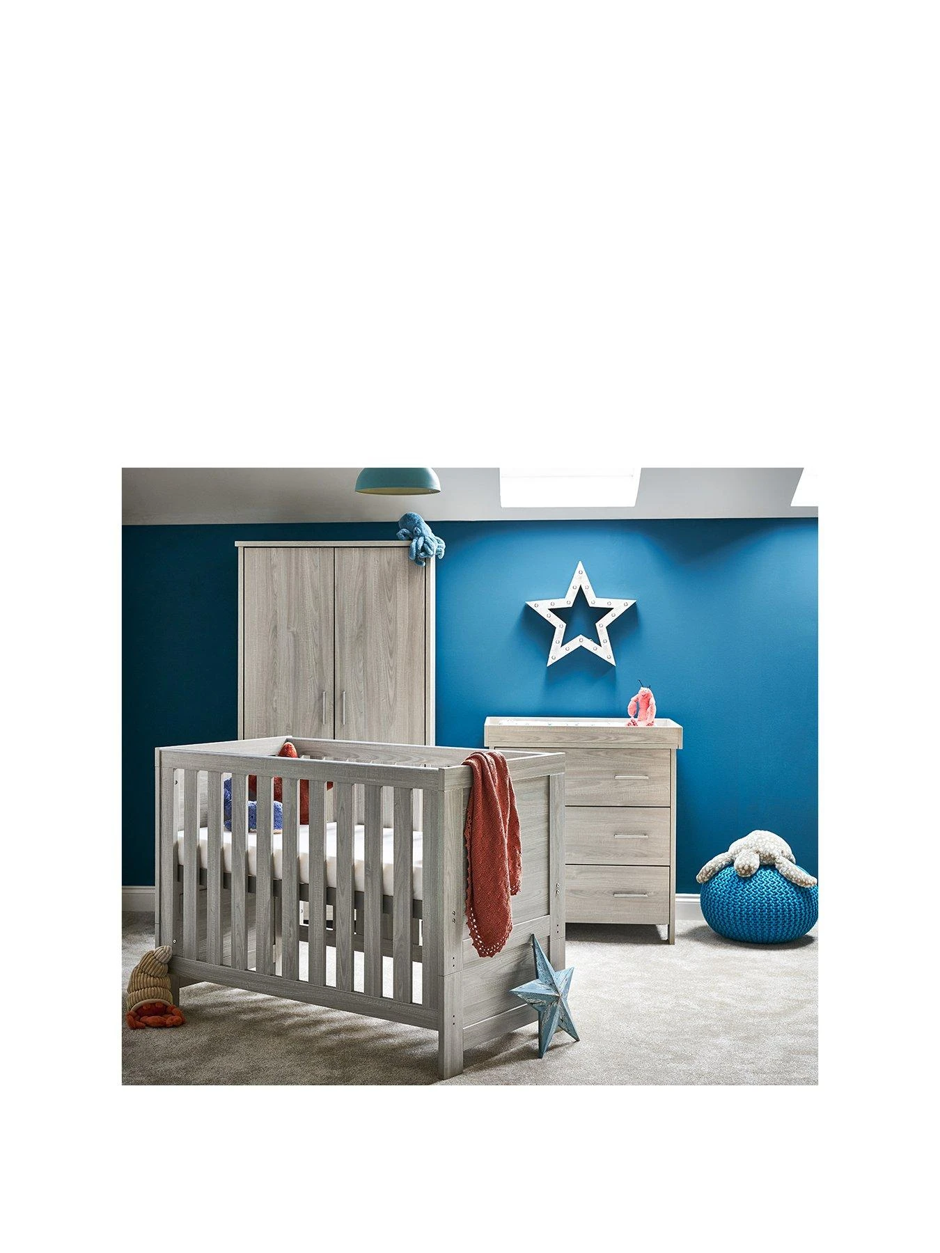 Obaby Nika Mini 3 Piece Room Set - Grey Wash 3 Obaby Nika Mini 3 Piece Room Set - Grey Wash