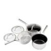 NINJA Foodi ZEROSTICK Stainless Steel 3 Piece Pan Set - 16/18/20cm Saucepans, Non Stick - C63000UK