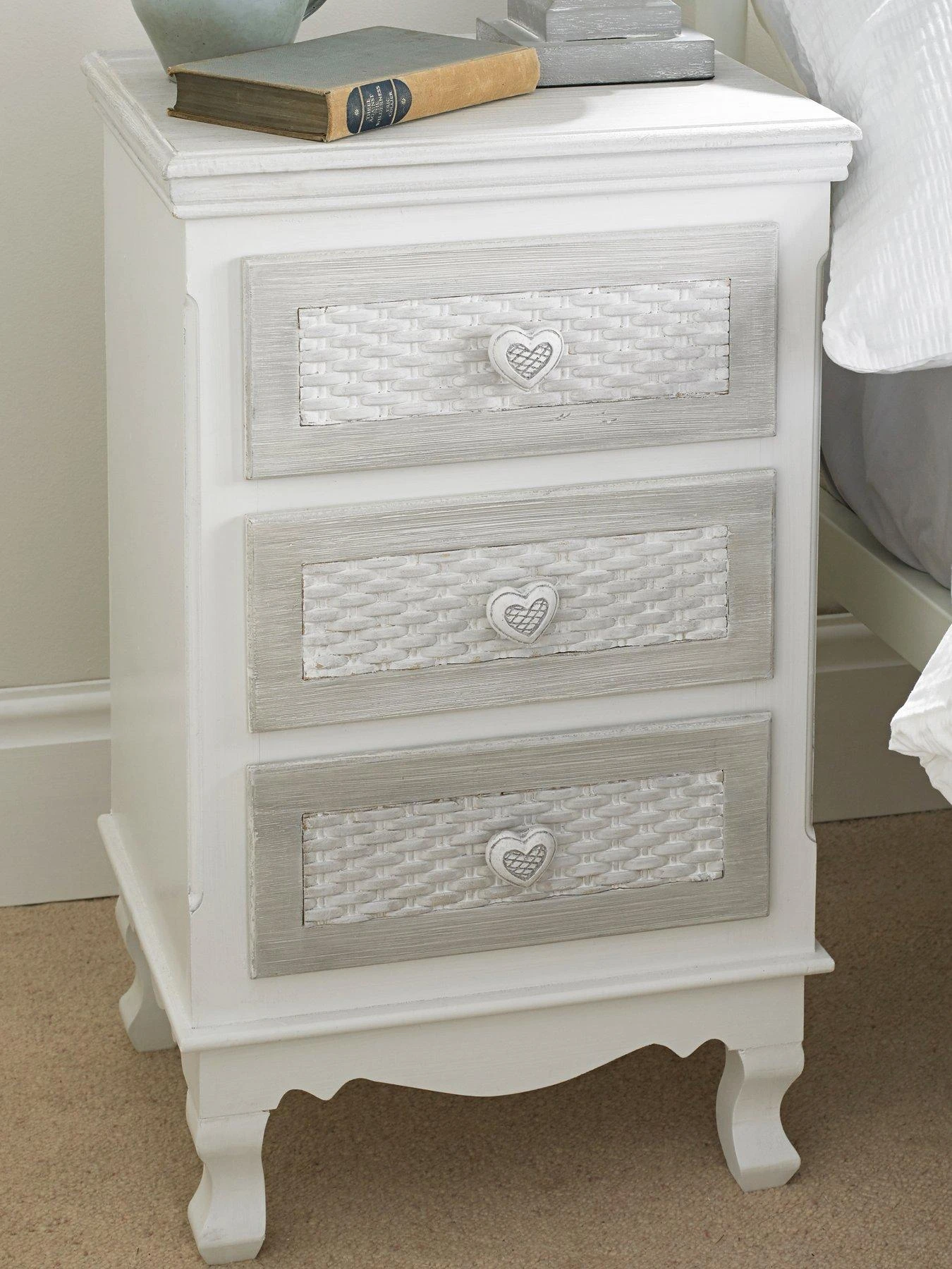 LPD Furniture Brittany 3 Drawer Bedside Table 4 LPD Furniture Brittany 3 Drawer Bedside Table - Image 2