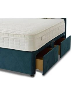 Shire Beds Liberty 1000 Memory Double 4 Dr Divan -Oleu Furniture Shop TY4UR SQ5 0000001836 EMERALD SLd2