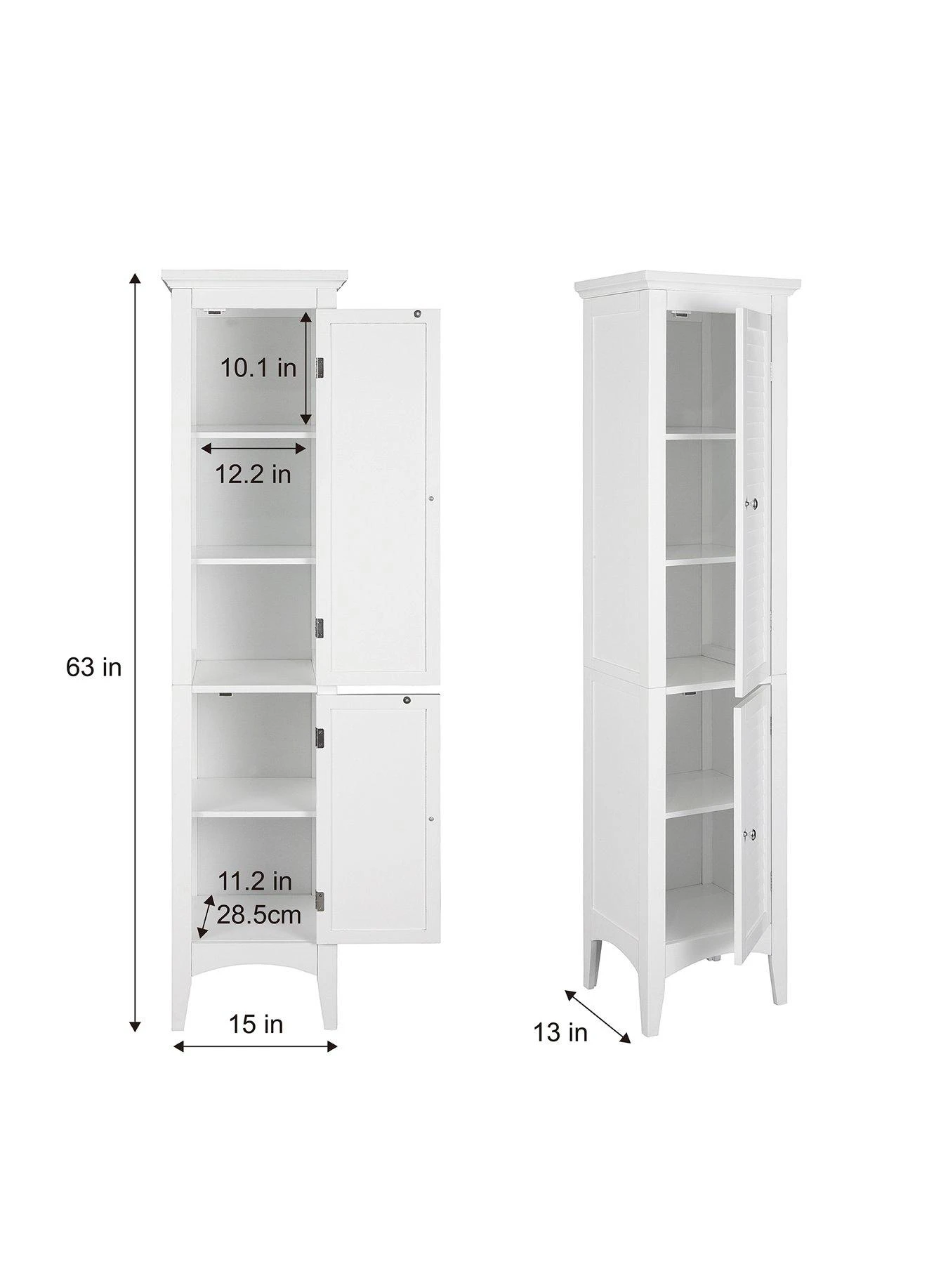 Teamson Home Glancy 2 Door Tall Storage Cabinet 4 Teamson Home Glancy 2 Door Tall Storage Cabinet - Image 2