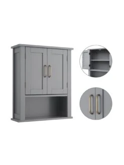 Teamson Home Mercer Wall-Mount Cabinet -Oleu Furniture Shop TY7FQ SQ4 0000000005 GREY SLd