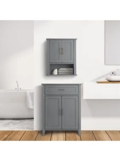 Teamson Home Mercer Wall-Mount Cabinet -Oleu Furniture Shop TY7FQ SQ6 0000000005 GREY SLd2