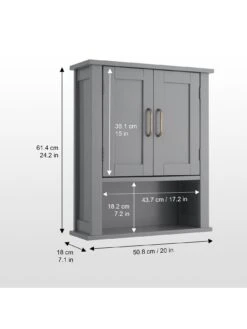 Teamson Home Mercer Wall-Mount Cabinet -Oleu Furniture Shop TY7FQ SQ7 0000000005 GREY DGy