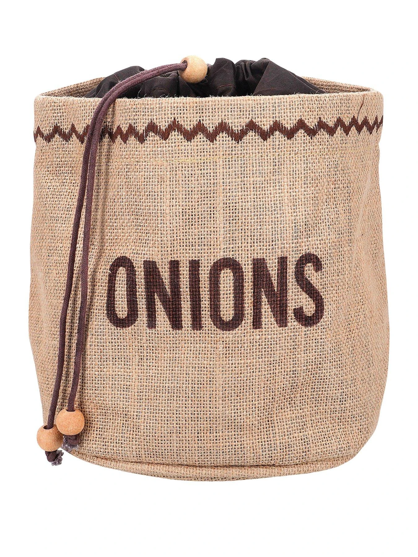 Natural Elements Hessian Onion Preserving Bag With Blackout Lining, Tagged 3 Natural Elements Hessian Onion Preserving Bag With Blackout Lining, Tagged