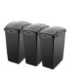 Addis Set Of 3 Recycling Kitchen Utility Waste Separation Bin System -Oleu Furniture Shop U3QAT SQ1 0000000004 BLACK SLf