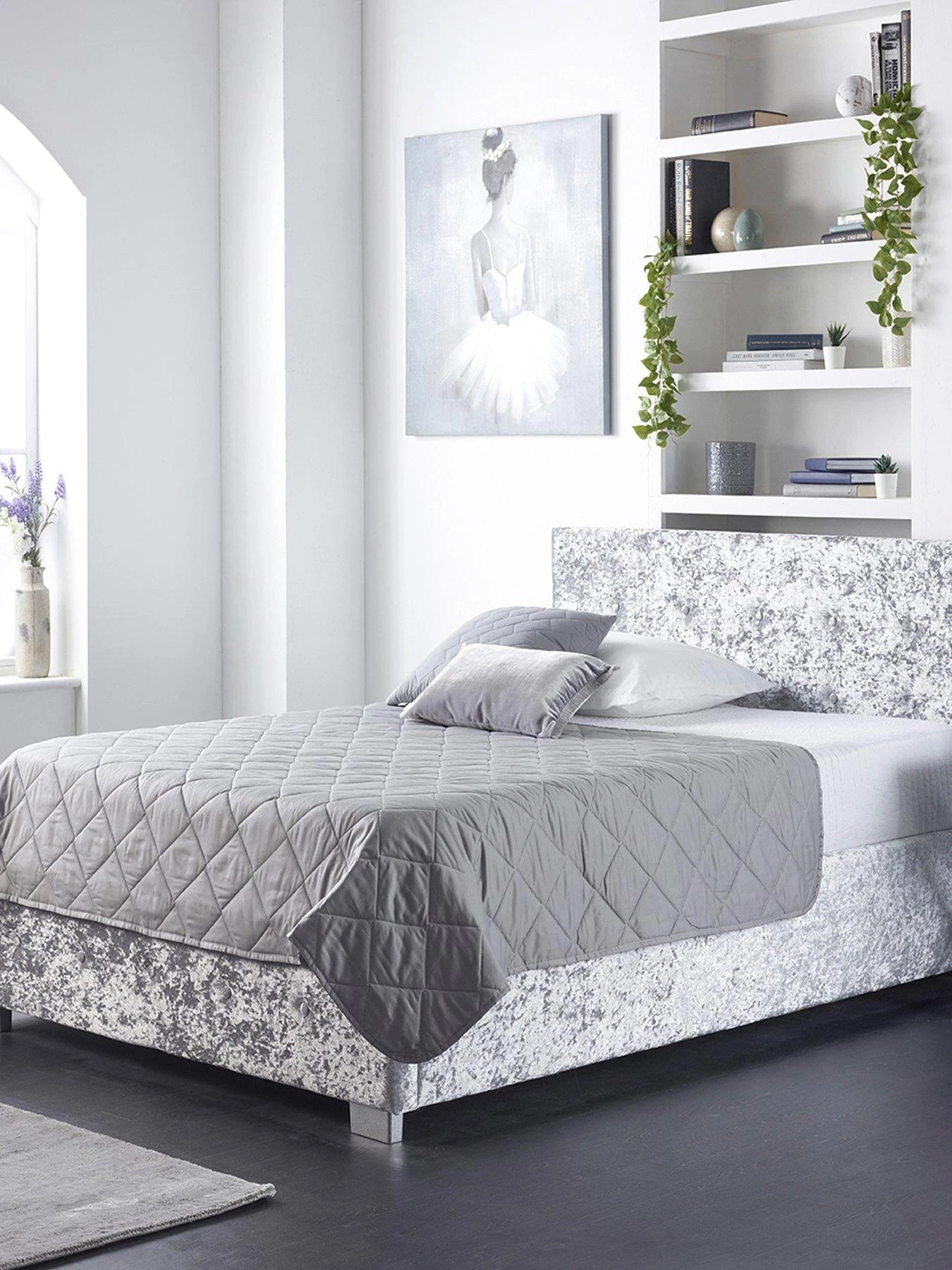 Aspire Crushed Velvet Side Opening Ottoman Storage Bed Bed 4 Aspire Crushed Velvet Side Opening Ottoman Storage Bed Bed - Image 2