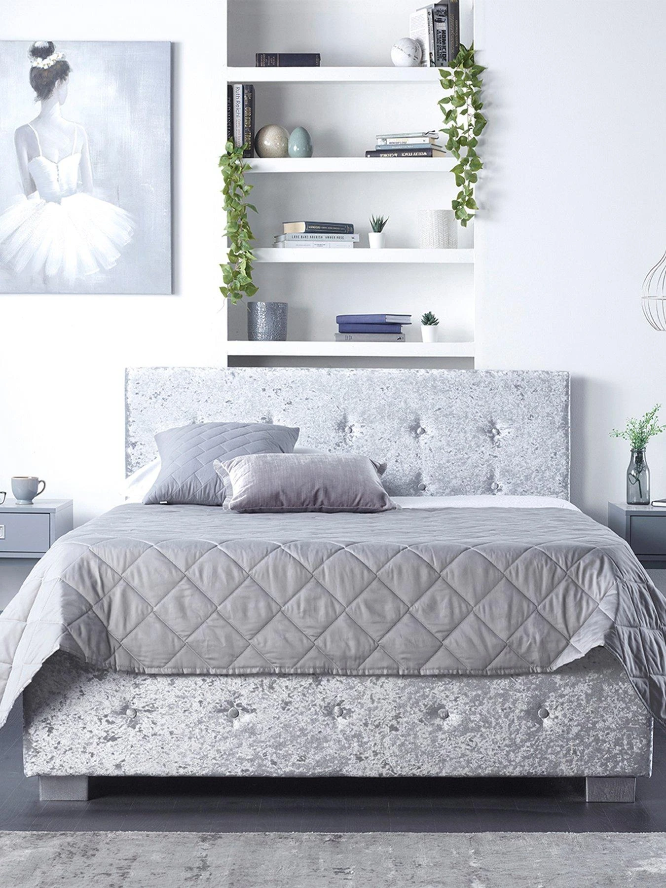 Aspire Crushed Velvet Side Opening Ottoman Storage Bed Bed 5 Aspire Crushed Velvet Side Opening Ottoman Storage Bed Bed - Image 3