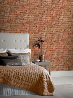 ARTHOUSE Urban Brick Red Wallpaper
