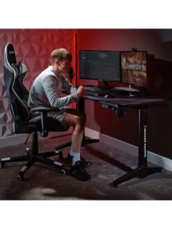 X Rocker Stratos Dual Motor Height Adjustable Gaming Desk -Oleu Furniture Shop U7JKP SQ3 0000000004 BLACK SLd
