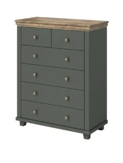 Very Home Evora 4 + 2 Drawer Chest -Oleu Furniture Shop U9PAF SQ3 0000016619 GREEN OAK SLa