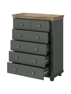 Very Home Evora 4 + 2 Drawer Chest -Oleu Furniture Shop U9PAF SQ4 0000016619 GREEN OAK SLd