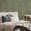 Fresco  Wood Panel Sage Green Wallpaper 2 Fresco  Wood Panel Sage Green Wallpaper -Oleu Furniture Shop UA9RQ SQ1 0000000047 GREEN SLf