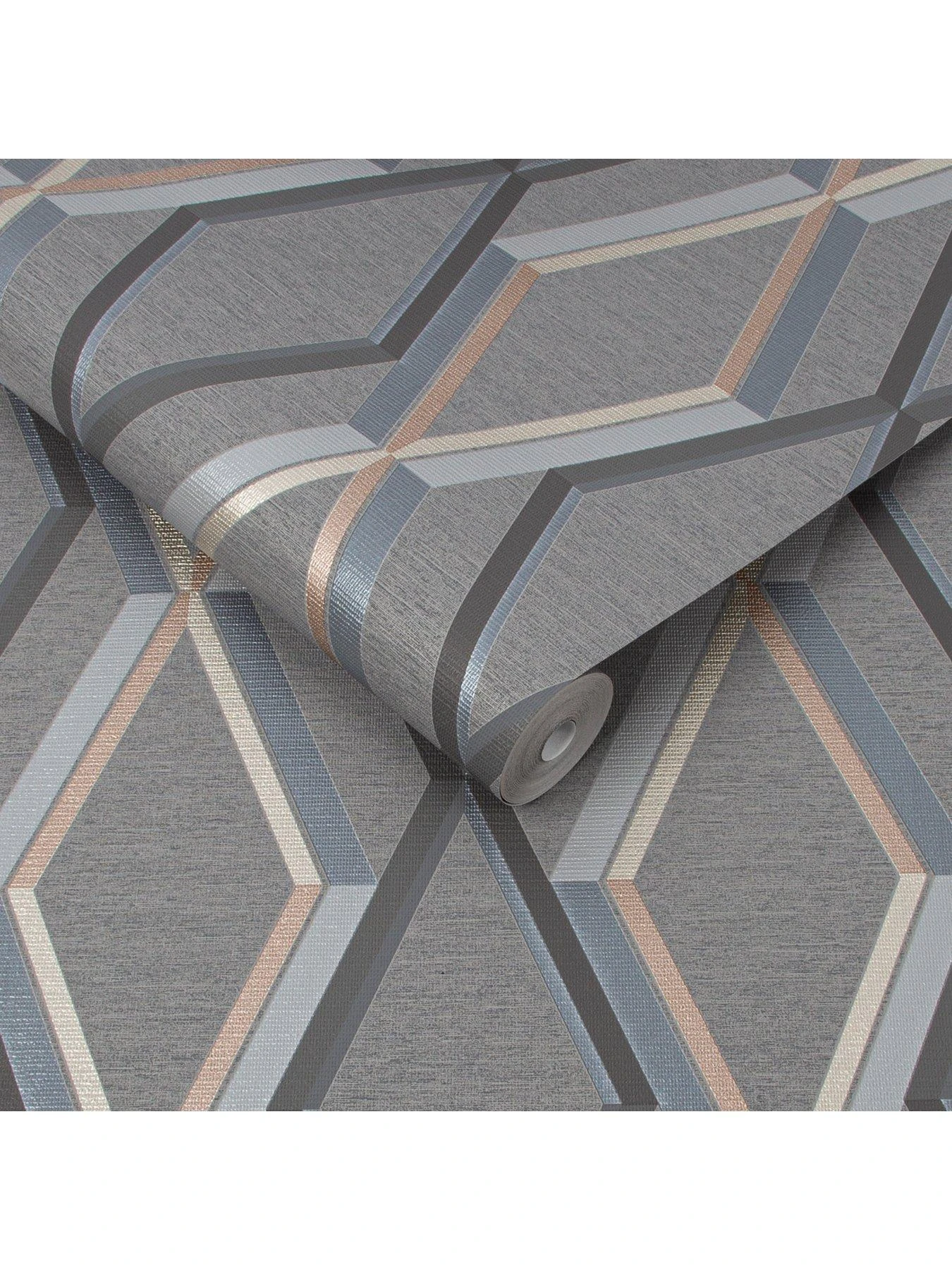 Superfresco Easy Prestige Geo Charcoal Wallpaper 4 Superfresco Easy Prestige Geo Charcoal Wallpaper - Image 2